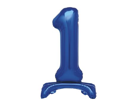 Balon foliowy stojący cyfra 1 niebieski 76 cm