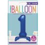 Balon foliowy stojący cyfra 1 niebieski 76 cm - 4