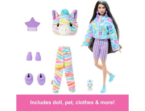 Barbie Cutie Reveal Lalka Zebra Seria Kolorowe marzenia HRK39 - 6
