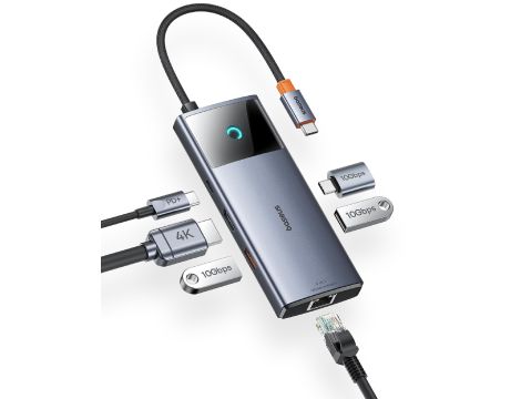 Baseus Hub Usb Szary 6 portów