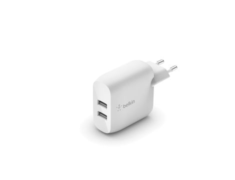 Belkin Podwójna ładowarka ścienna Boost Charge 12W x2 Biała
