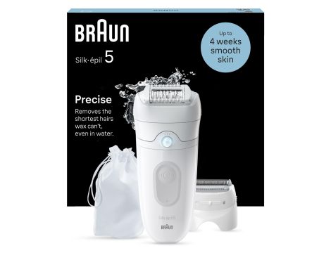 Braun Silk-épil 5 5-041 Depilator do łatwego usuwania włosów, Biały/szary