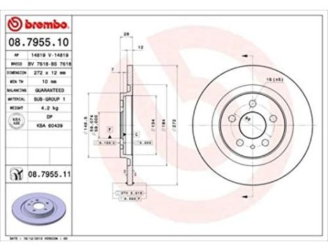 Brembo 08.7955.11 Tarcza hamulcowa - 4