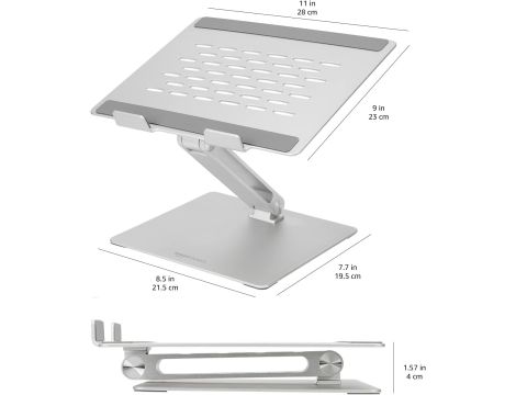 Amazon Basics Regulowany, ergonomiczny, wielokątowy stojak na laptopa 10-17 - 4