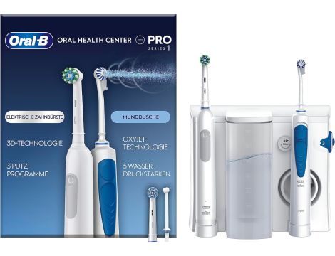 Hydropulator zębów i szczoteczka elektryczna Oral-B Oral Health Center