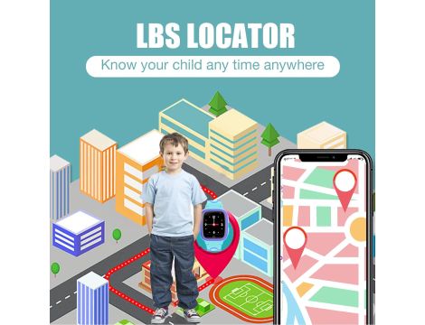 Inteligentny zegarek dla dzieci LBS Tracker niebieski - 3