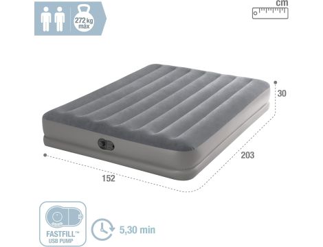 Intex Łóżko dmuchane Dura-Beam PrestigeMid-Risepompa USB, 152 x 203 x 30 cm - 5