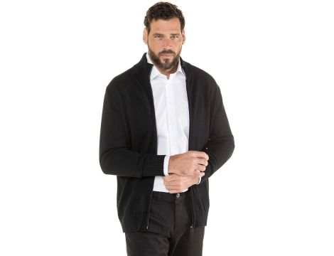 JP 1880 Kardigan Mężczyźni Kardigan z zamkiem błyskawicznym 3XL czarny - 4