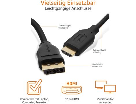 Kabel AmazonBasics DPH12M-6FT-1 HDMI - DisplayPort 1,8 m - 3