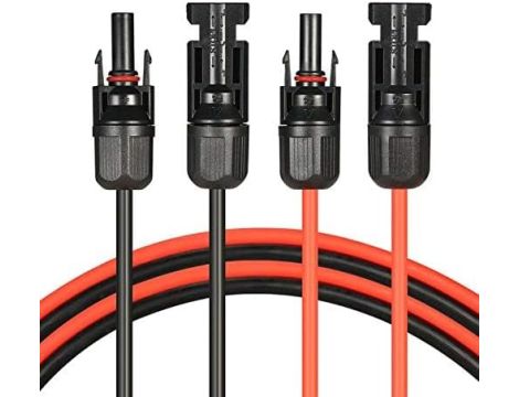 Kabel przedłużający po obu stronach, kabel słoneczny, czerwony/czarny - 3