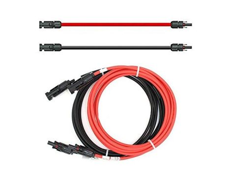 Kabel przedłużający po obu stronach, kabel słoneczny, czerwony/czarny