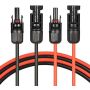 Kabel przedłużający po obu stronach, kabel słoneczny, czerwony/czarny - 4
