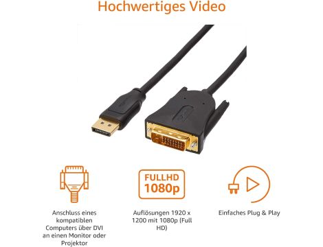 Kabel połączeniowy AmazonBasics DisplayPort na DVI 1,8 m - 4