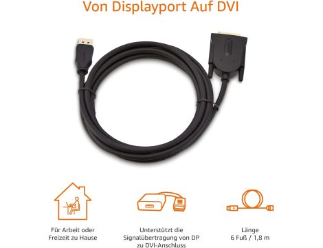 Kabel połączeniowy AmazonBasics DisplayPort na DVI 1,8 m - 5