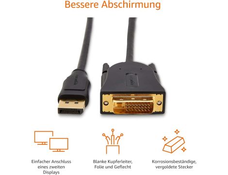 Kabel połączeniowy AmazonBasics DisplayPort na DVI 1,8 m - 3