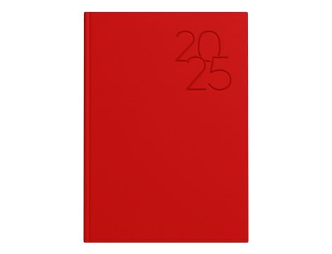 Kalendarz książkowy 2025 czerwony A5