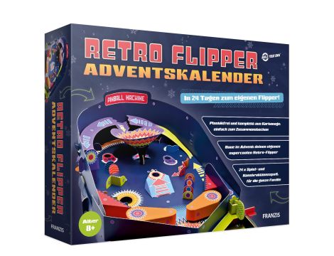 KALENDARZ ADWENTOWY W STYLU RETRO AUTOMAT DO GRY W PINBALL W 24 DNI | 8+