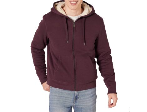 Bluza z kapturem Mężczyźni M Bordowy