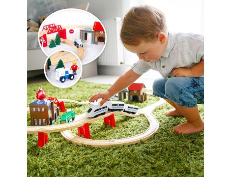 Kinderplay drewniana kolejka pociąg na baterie - 5