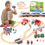 Kinderplay drewniana kolejka pociąg na baterie - 2