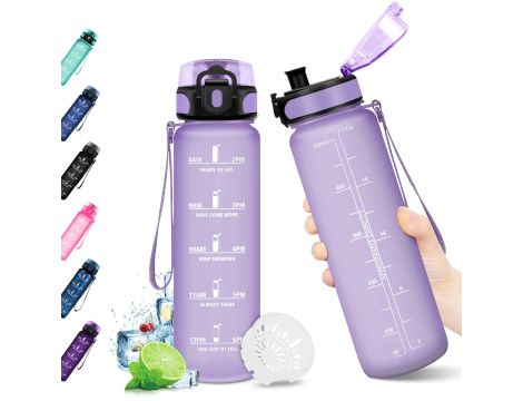 KOLLYKOLLA BUTELKA SPORTOWA BIDON MIARKA 500ml BEZ BPA CLICK ON DLA DZIECI