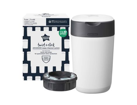 Kosz na pieluchy Tommee Tippee Twist & Click biały