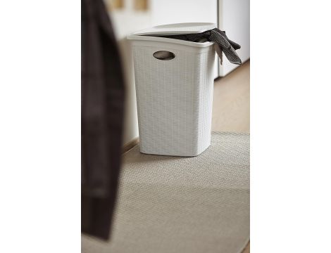 Kosz na pranie 50l biały rattan - 6