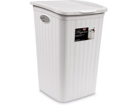 Kosz na pranie 50l biały rattan - 4