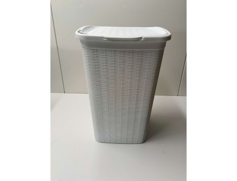Kosz na pranie 50l biały rattan - 2