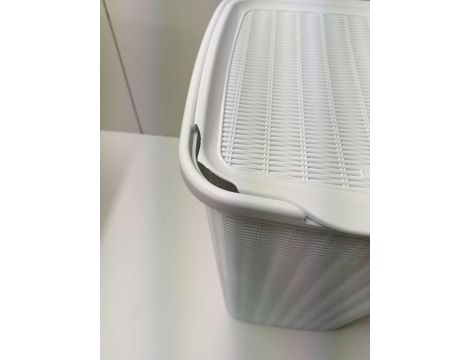 Kosz na pranie 50l biały rattan - 3