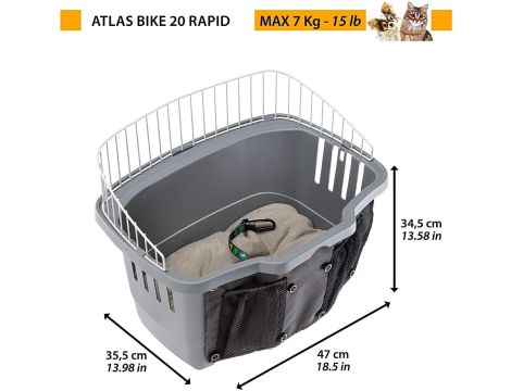 Kosz na rower Ferplast odcienie szarości rozm. M - 3
