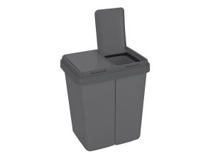 Kosz na śmieci plastik Ribelli 25l szary - image 2