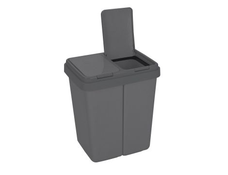 Kosz na śmieci plastik Ribelli 25l szary