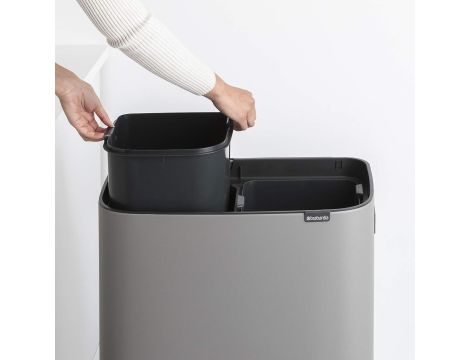 Kosz na śmieci stal nierdzewna Brabantia 60l szary - 7