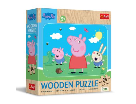 PUZZLE DREWNIANE 24 POZNAJ UROCZĄ PEPPĘ TREFL
