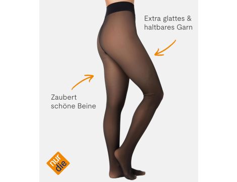 Nur Die Kobiety Warm & Transparent Rajstopy Czarny M - 4