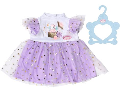 Fioletowa Sukienka z Gwiazdkami dla Lalek 43cm Baby Born 710296 - 2