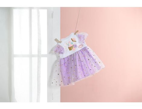 Fioletowa Sukienka z Gwiazdkami dla Lalek 43cm Baby Born 710296 - 3