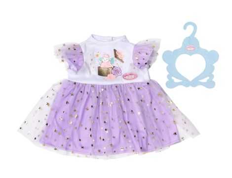 Fioletowa Sukienka z Gwiazdkami dla Lalek 43cm Baby Born 710296