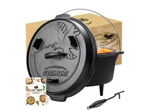 Overmont Dutch Oven żeliwny garnek rozmiar M