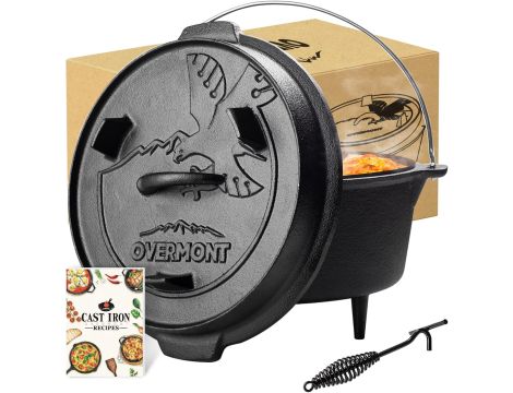 Overmont Dutch Oven żeliwny garnek rozmiar M - 4
