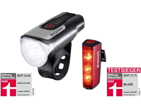 Oświetlenie rowerowe Sigma Sport Aura 80 lm akumulator - 6