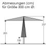Parasol klasyczny Schneider szary 300 x 257 cm - 8