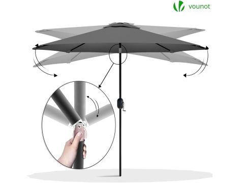 Parasol z wysięgnikiem Vounot szary 270 x 240 cm - 3