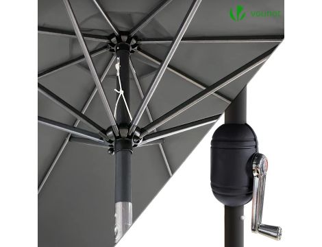 Parasol z wysięgnikiem Vounot szary 270 x 240 cm - 4
