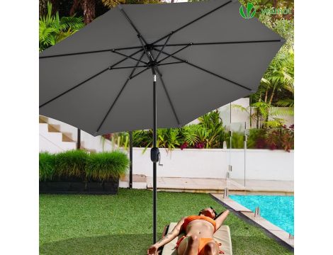 Parasol z wysięgnikiem Vounot szary 270 x 240 cm - 6
