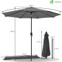 Parasol z wysięgnikiem Vounot szary 270 x 240 cm - 8