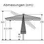 Parasol Schneider pomarańcze i czerwienie 270 x 250 cm - 9