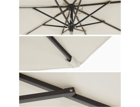 Parasol Ogrodowy, SONGMICS, Beżowy, Przeciwsłoneczny, 270 x 240 cm - 7