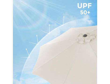 Parasol Ogrodowy, SONGMICS, Beżowy, Przeciwsłoneczny, 270 x 240 cm - 5